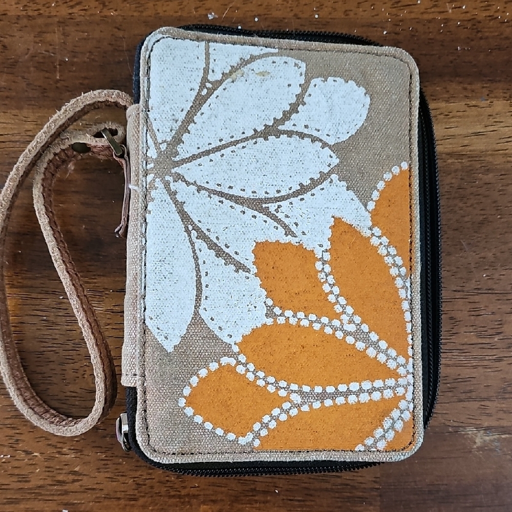 Floral Canvas Wristlet Wallet